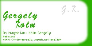 gergely kolm business card